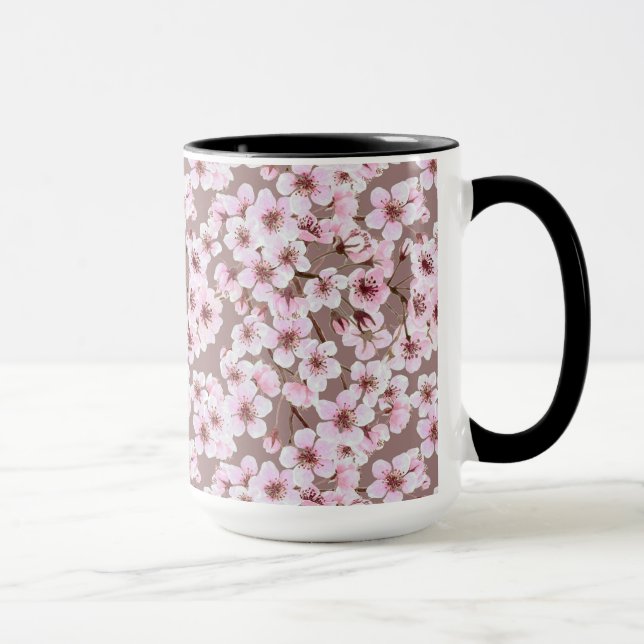 Caneca Padrão florescente de cereja (Direita)