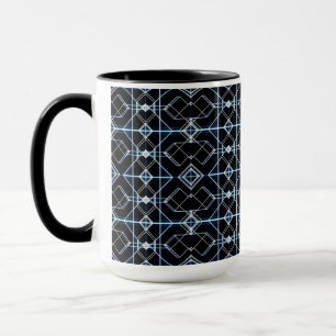 Caneca Padrão Futurístico de Grelha Neon