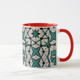 Caneca Padrão geométrico abstrato do eixo esmeralda 1284