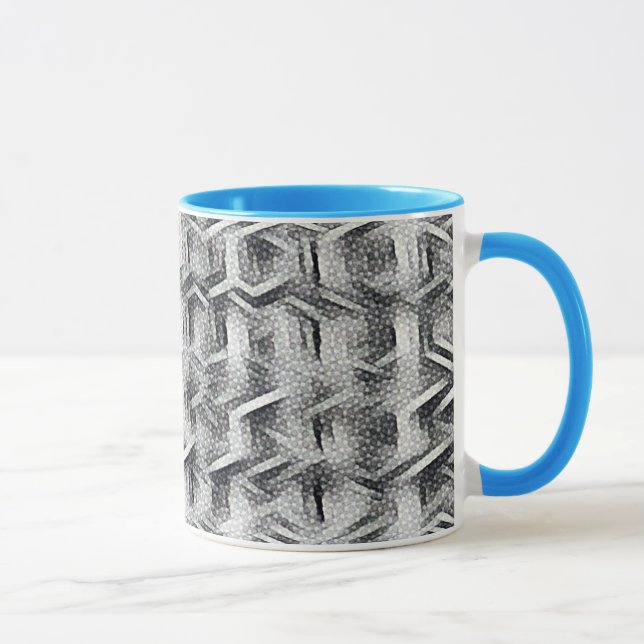 Caneca Padrão geométrico abstrato monocromático 1279 (Direita)