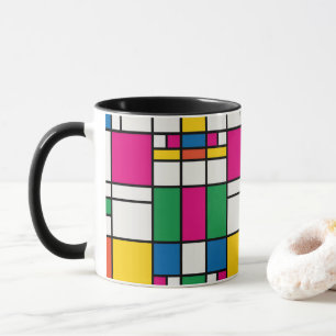 Caneca Padrão Geométrico Bauhaus
