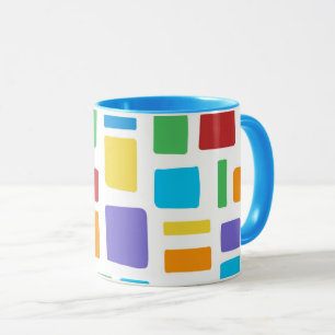 Caneca Padrão geométrico colorido em cores felizes