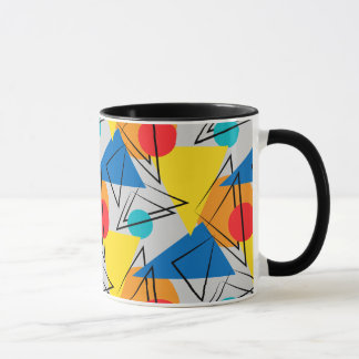 Caneca Padrão Geométrico Colorido Retroativo