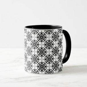 Caneca Padrão Geométrico com Vibração Retro Elegante