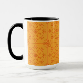 Caneca Padrão geométrico da arte de mandala amarela