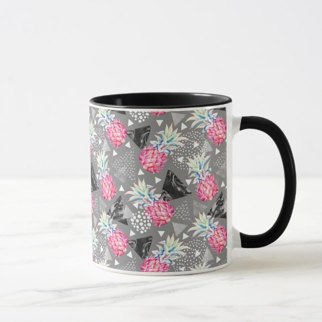 Caneca Padrão Geométrico de Abacaxi Texturizado (Direita)