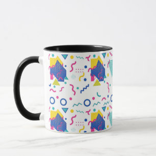 Caneca Padrão Geométrico de Retro Memphis