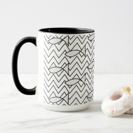 Caneca Padrão Geométrico de Stripe de Peixe