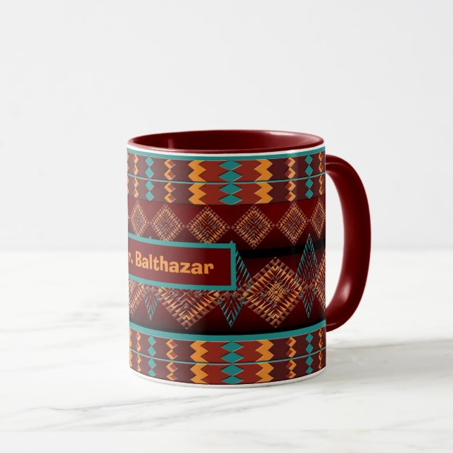 Caneca Padrão geométrico do sudoeste (Frente Esquerda)