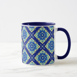 Caneca Padrão Geométrico Floral Vibrante