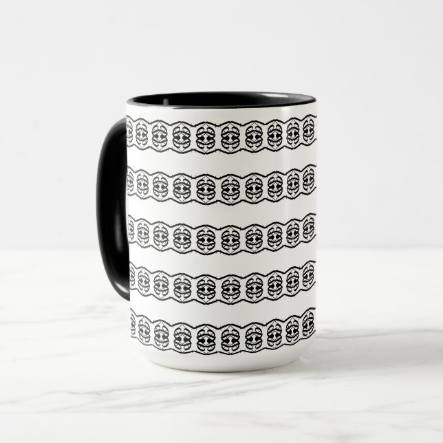 Caneca Padrão Geométrico Moderno e Bonito (Frente Esquerda)