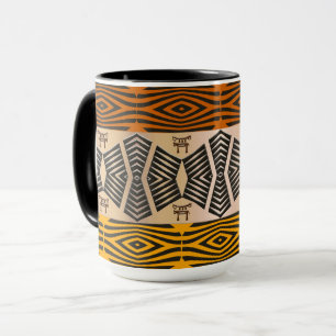 Caneca padrão geométrico tribal africano