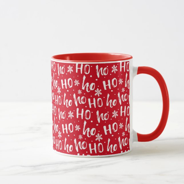 Caneca Padrão Ho Ho Ho Snowflake (Direita)