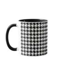 Padrão Houndstooth Elegante Clássico Preto e Branc