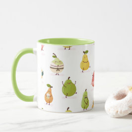 Caneca Padrão infantil de peras divertidas