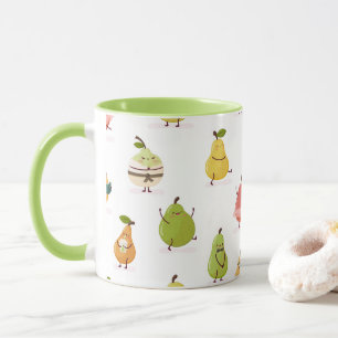 Caneca Padrão infantil de peras divertidas
