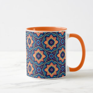 Caneca Padrão Inverso Colorido Boho Chic