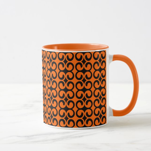 Caneca Padrão Laranja e Preto (Direita)