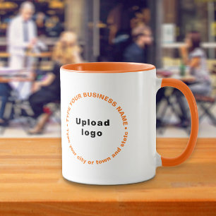 Caneca Padrão Laranja redondo de Textos comerciais Combo 