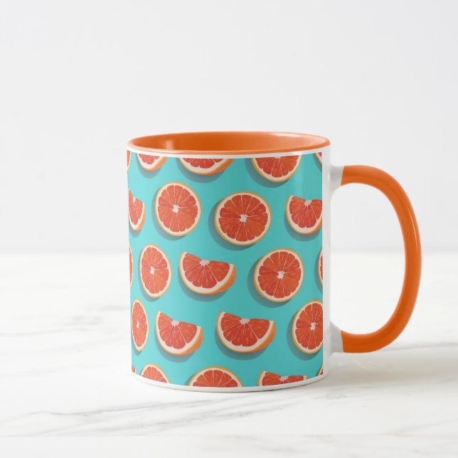 Caneca Padrão Laranja Suculento e Suave (Direita)