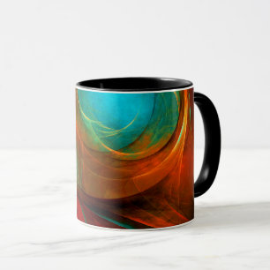 Caneca Padrão Legal de Abstrato de Arte Fina Azul Moderna