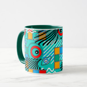 Caneca Padrão moderno abstrato criativo multicolorido
