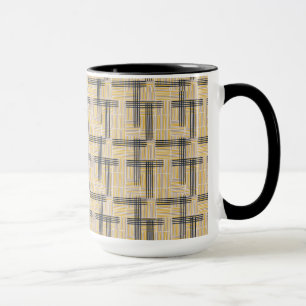 Caneca Padrão Moderno de Stripe Cruzada do Século médio