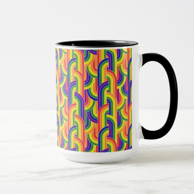 Caneca Padrão moderno do arco-íris (Direita)