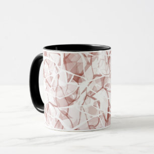 Caneca padrão moderno e elegante bege branco abstrato