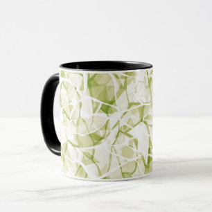 Caneca padrão moderno fashionista abstrato azeitona-branc