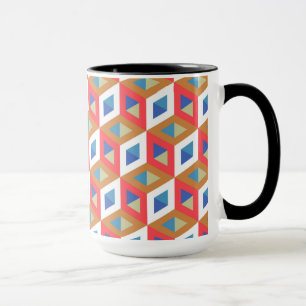 Caneca Padrão Mosaico de Azulejos Geométricos Decorativos