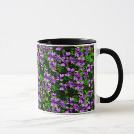 Caneca Padrão Mosaico Violeta Violeta de Madeira de Flor 