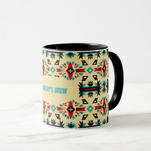 Caneca Padrão nativo americano e editável