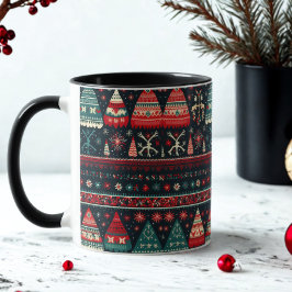 Caneca Padrão Nórdico da Mug de Natal, um doce e feio, em