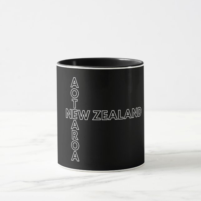 Caneca Padrão NZ Negro e Branco da Nova Zelândia  (Centro)