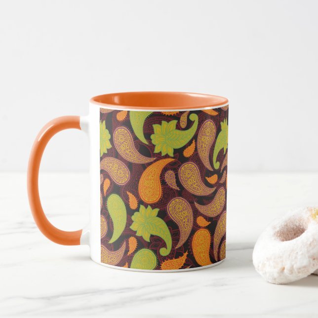 Caneca Padrão Paisley  (Com Donut)