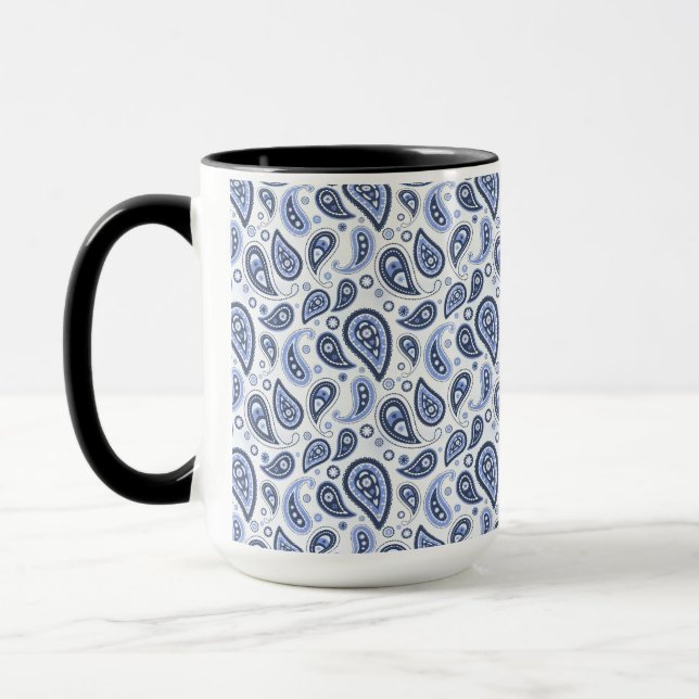 Caneca Padrão Paisley Azul (Esquerda)