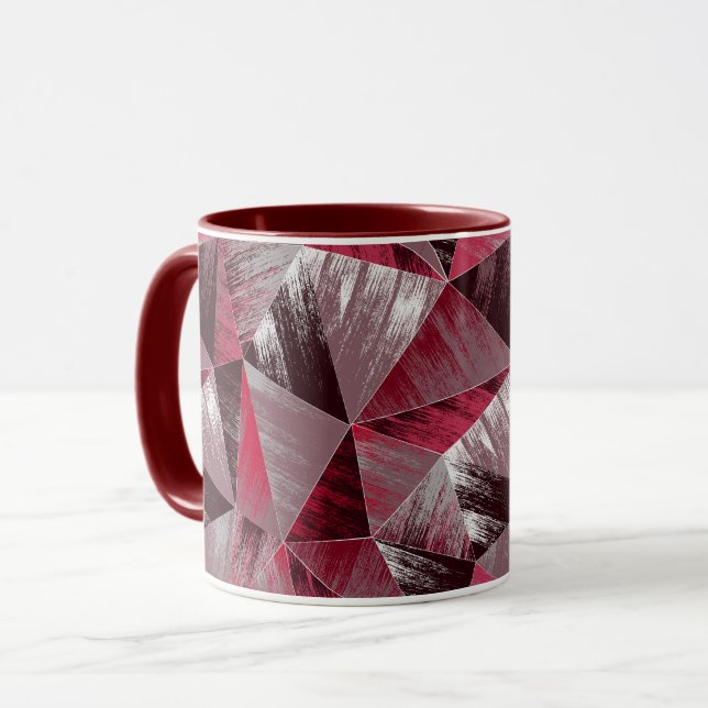 Caneca Padrão poligonal de gradação com triângulos. (Frente Esquerda)