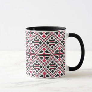 Caneca Padrão retrorreflector de pontos cruzados vermelh