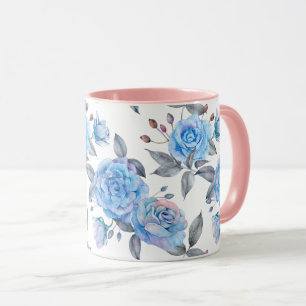 Caneca Padrão rosa azul de Pastel
