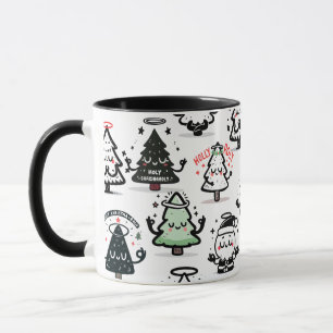 Caneca Padrão Sagrado do Chrismaroly – Árvores de Natal E