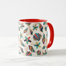 Caneca Padrão sem costura colorido dos conchas