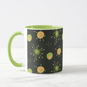Caneca Padrão Starburst MCM Atômico Verde, Laranja