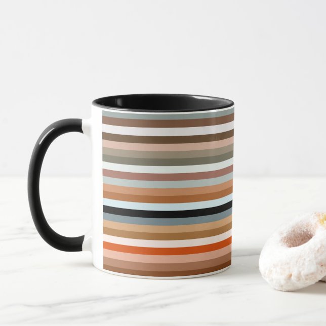 Caneca Padrão striptep multicolorido (Com Donut)