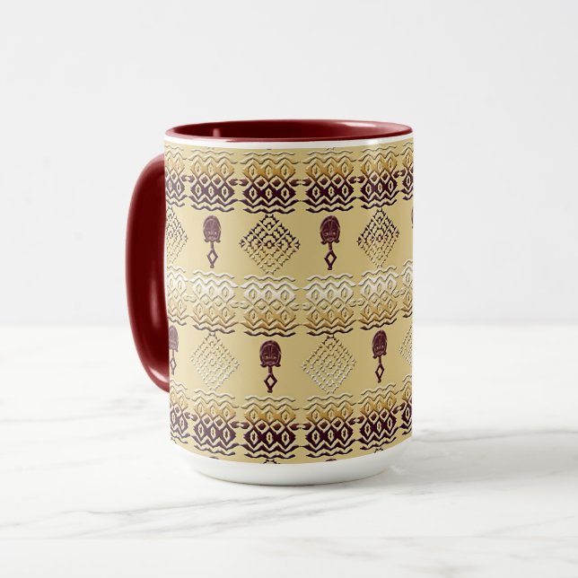 Caneca padrão tribal africano étnico (Frente Esquerda)