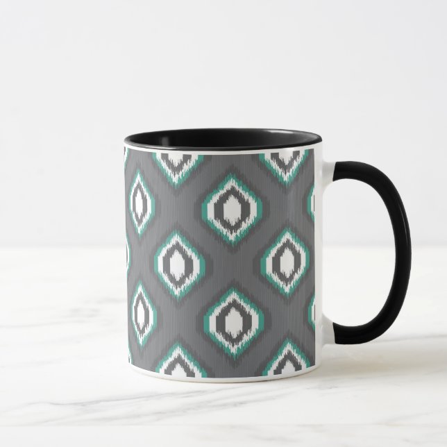 Caneca Padrão tribal de retro-ikat geométrico (Direita)