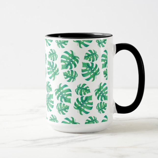 Caneca Padrão tropical com folhas de monstera (Direita)