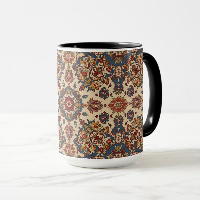 Caneca Padrão Turco Oriental Persa Antigo Vintage (Frente Esquerda)