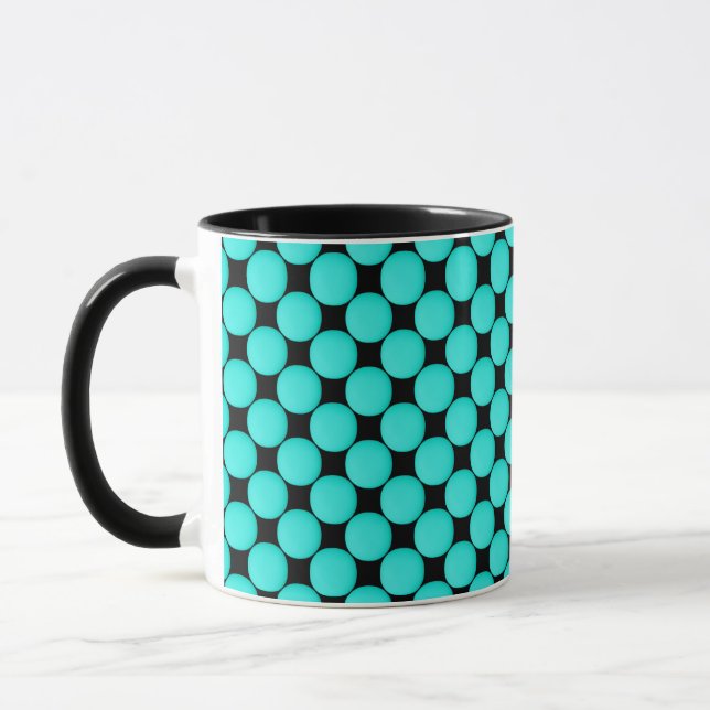 Caneca Padrão Turquesa Moderno (Esquerda)