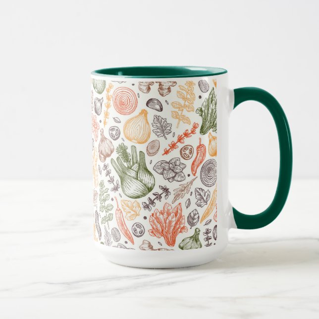Caneca Padrão Vegetal do Jardim da Cozinha (Direita)